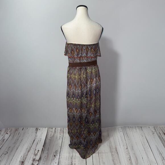 No Boundaries Paisley Strapless Maxi Dress size XL 15-17 Boho Summer - Picture 2 of 7